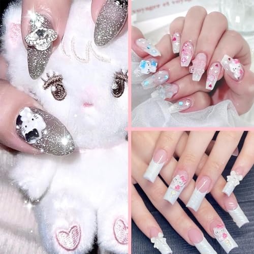 MAYCREATE® 210PCS 3D Nail Decals Flatback Charms Sanrio 7 Designs Kuromi Kitty Themed Resin Cartoon for DIY Art Handcrafts Decorations MAYCREATE® 210PCS 3D Nail Decals Flatback Charms Sanrio 7 Designs Kuromi Kitty Themed Resin Cartoon for DIY Art Handcrafts Decorations